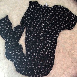 & Other Stories Jumpsuit - Navy Blue w/ Cream Pattern